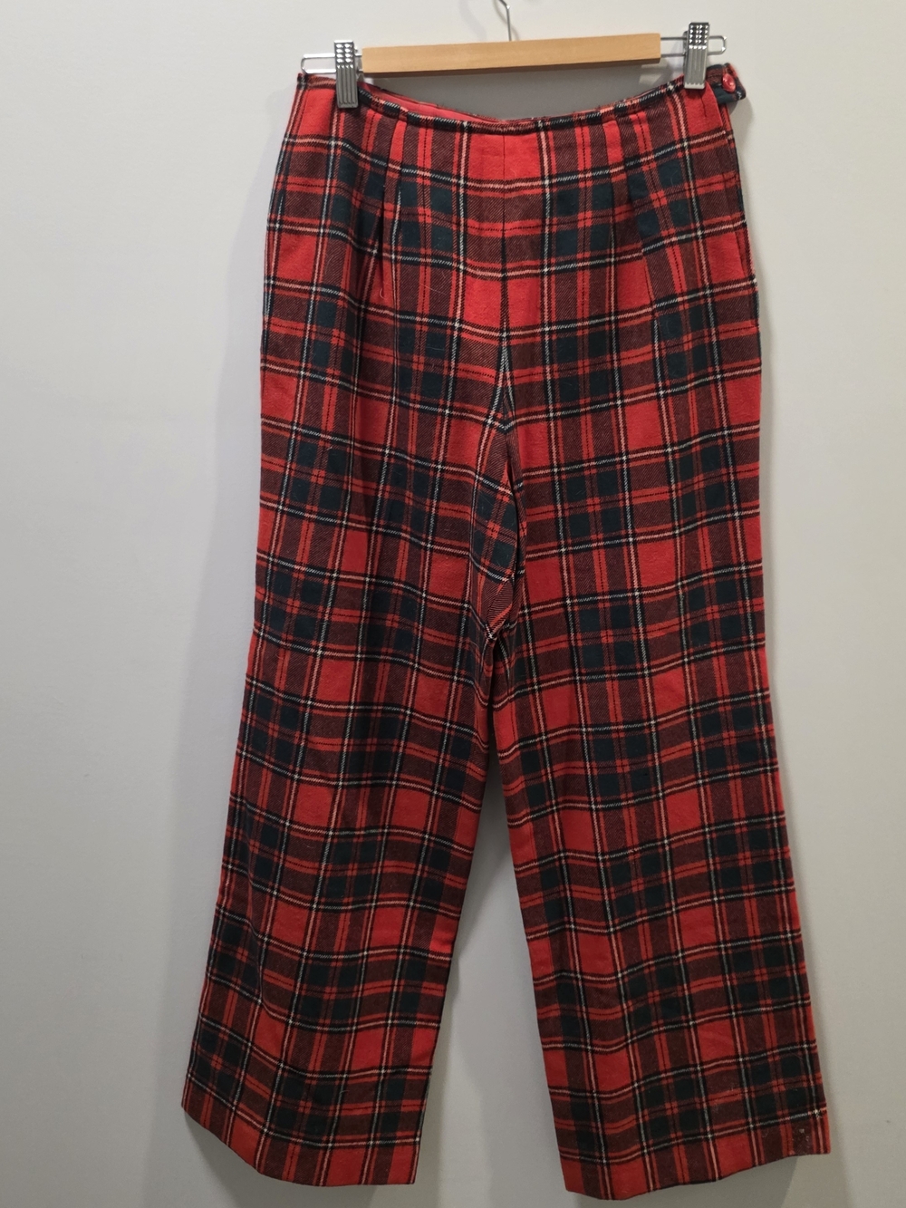 Vintage Pendleton Red Tartan Plaid Wool Pants Size 18 Made in USA